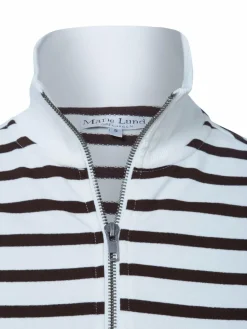 Marie Lund Sweatshirts & Sweatjacken*Damen Sweatshirt schoko ecru gestreift