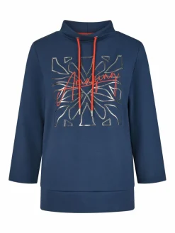 Navigazione Sweatshirts & Sweatjacken*Damen Sweatshirt blau bedruckt