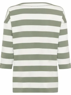 Olsen Sweatshirts & Sweatjacken*Damen Sweatshirt khaki gestreift