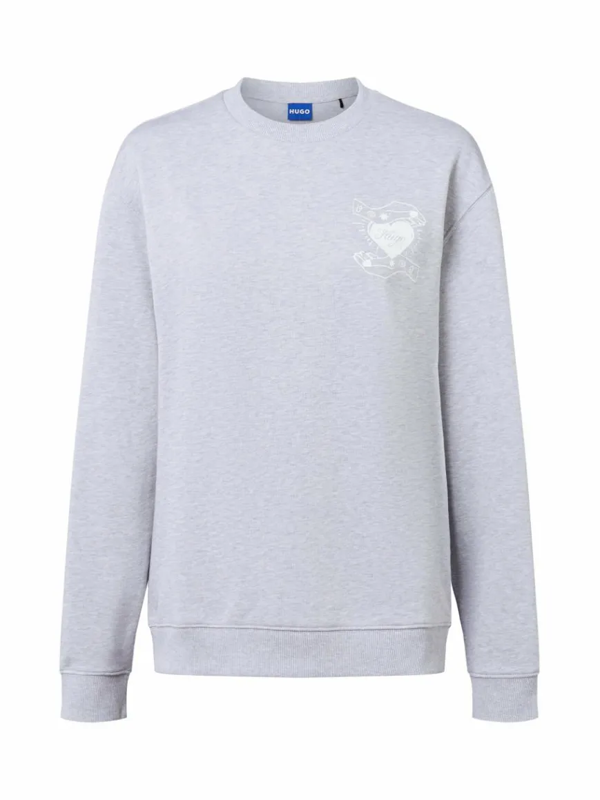 HUGO BLUE Sweatshirts & Sweatjacken*Damen Sweatshirt hellgrau bedruckt