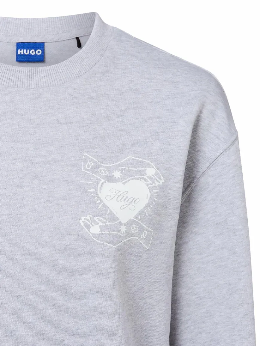 HUGO BLUE Sweatshirts & Sweatjacken*Damen Sweatshirt hellgrau bedruckt