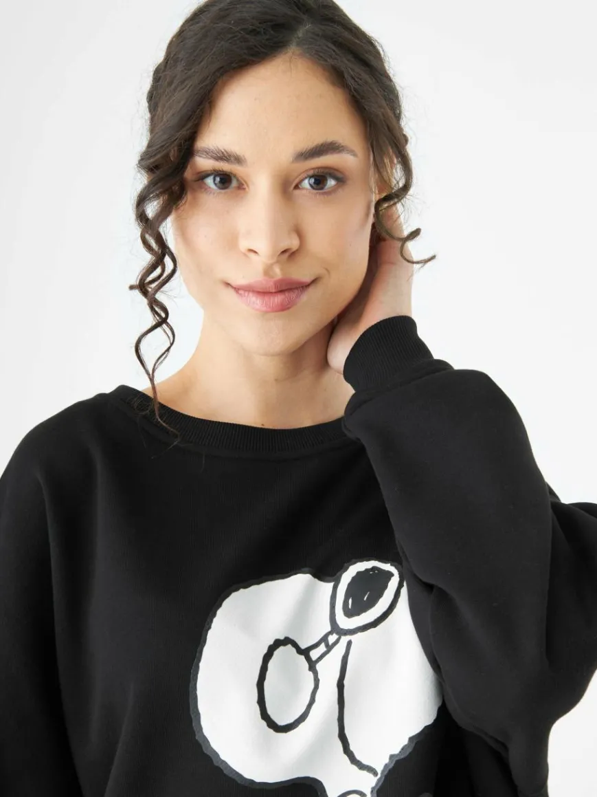 Codello Sweatshirts & Sweatjacken*Damen Sweatshirt schwarz bedruckt