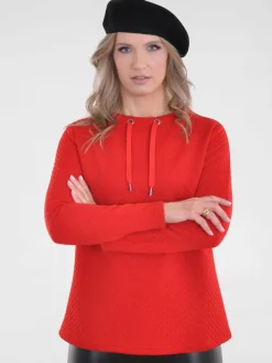 Navigazione Sweatshirts & Sweatjacken*Damen Sweatshirt rot uni