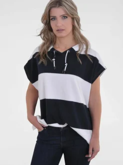 Navigazione Sweatshirts & Sweatjacken*Damen Sweatshirt blau gestreift