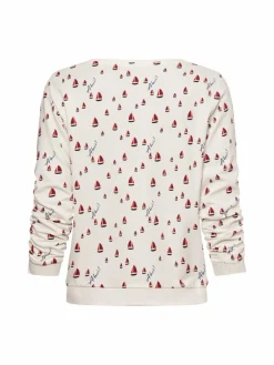 Franco Callegari Sweatshirts & Sweatjacken*Damen Sweatshirt weiß rot gemustert