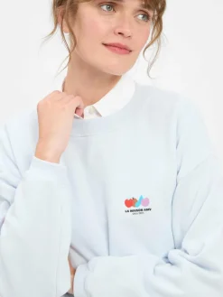 american vintage Sweatshirts & Sweatjacken*Damen Sweatshirt hellblau uni