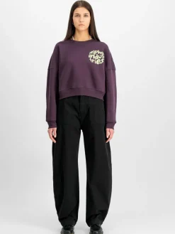 Alpha Industries Sweatshirts & Sweatjacken*Damen Sweatshirt lila bedruckt