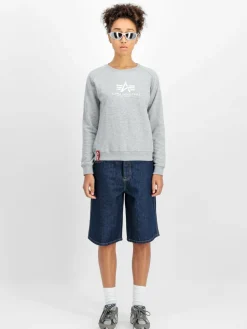 Alpha Industries Sweatshirts & Sweatjacken*Damen Sweatshirt grau bedruckt
