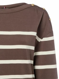 Tommy Hilfiger Sweatshirts & Sweatjacken*Damen Sweatshirt schoko ecru gestreift