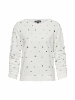 Franco Callegari Sweatshirts & Sweatjacken*Damen Sweatshirt weiß gemustert