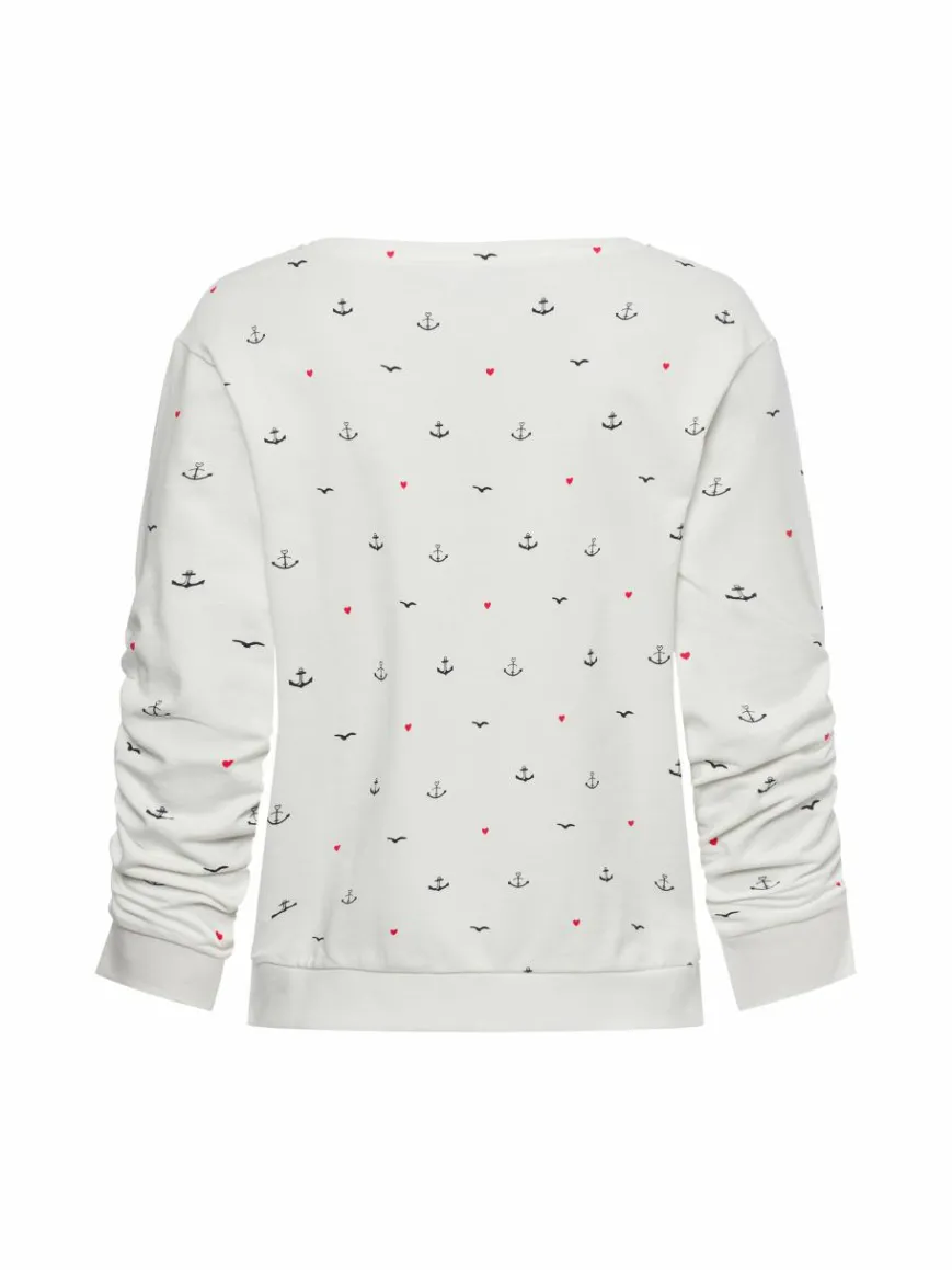 Franco Callegari Sweatshirts & Sweatjacken*Damen Sweatshirt weiß gemustert