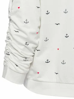 Franco Callegari Sweatshirts & Sweatjacken*Damen Sweatshirt weiß gemustert