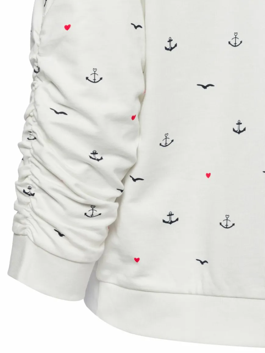 Franco Callegari Sweatshirts & Sweatjacken*Damen Sweatshirt weiß gemustert