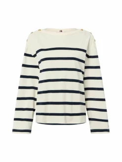 Tommy Hilfiger Sweatshirts & Sweatjacken*Damen Sweatshirt ecru marine gestreift
