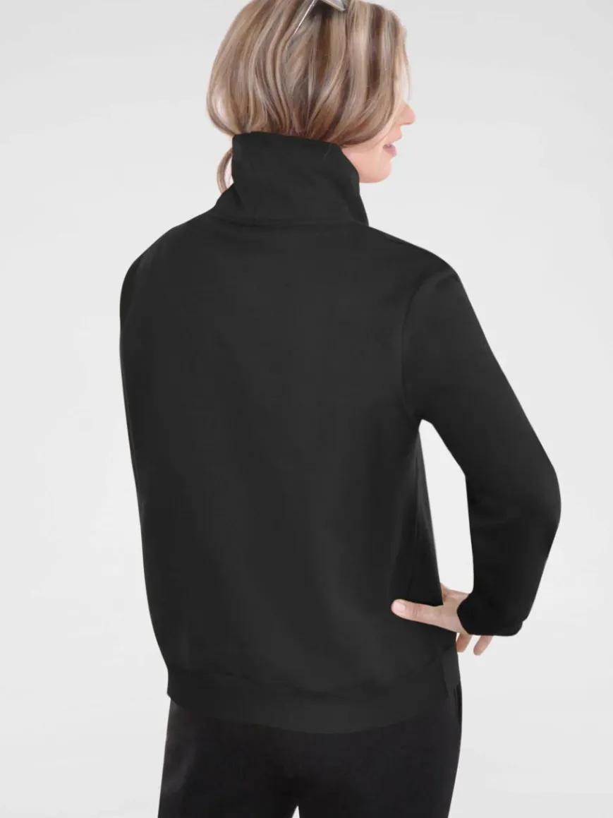 Navigazione Sweatshirts & Sweatjacken*Damen Sweatshirt schwarz uni