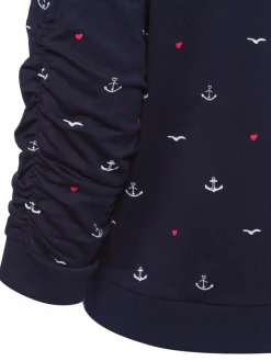 Franco Callegari Sweatshirts & Sweatjacken*Damen Sweatshirt marine weiß gemustert