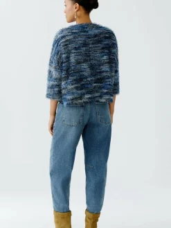 Oui Pullover & Strickjacken*Damen Sweatshirt blau uni