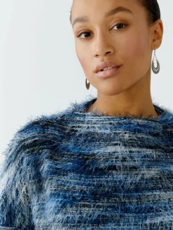 Oui Pullover & Strickjacken*Damen Sweatshirt blau uni