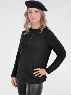 Navigazione Sweatshirts & Sweatjacken*Damen Sweatshirt schwarz uni