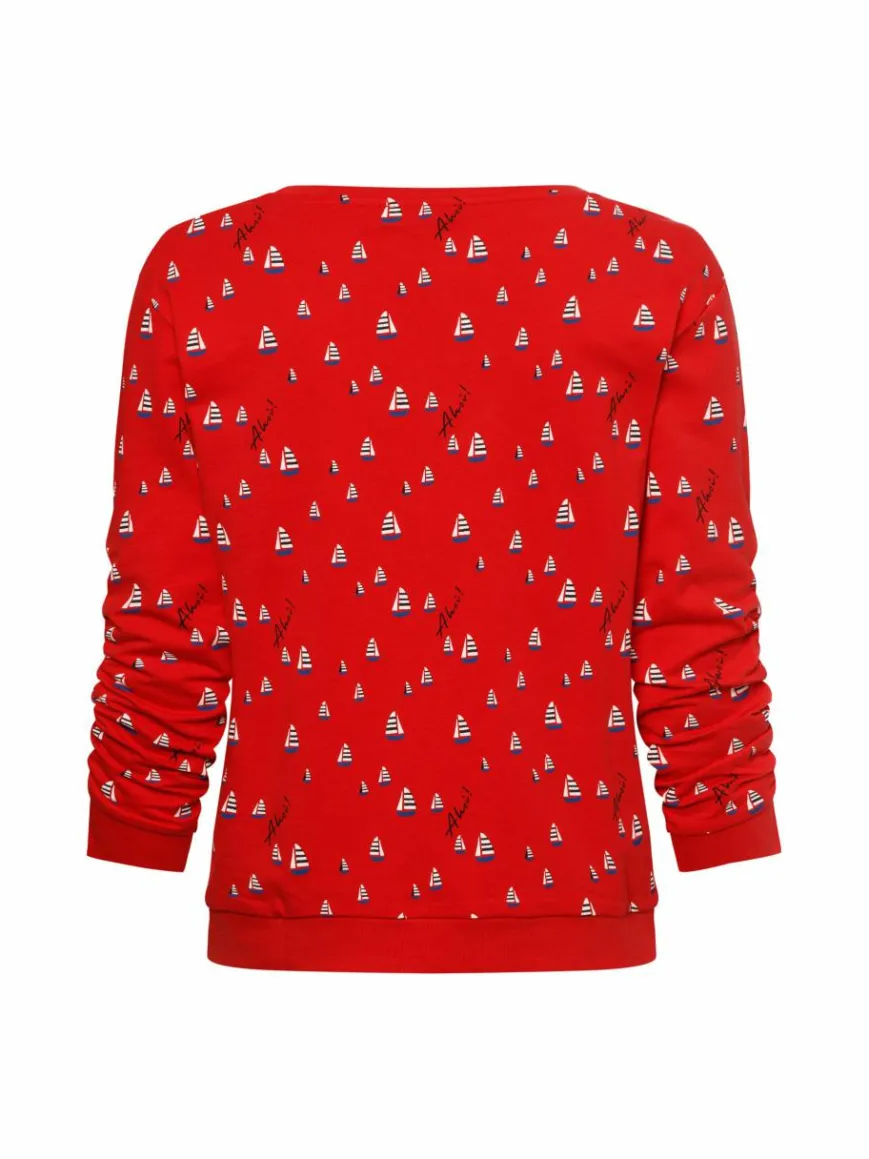 Franco Callegari Sweatshirts & Sweatjacken*Damen Sweatshirt rot weiß gemustert