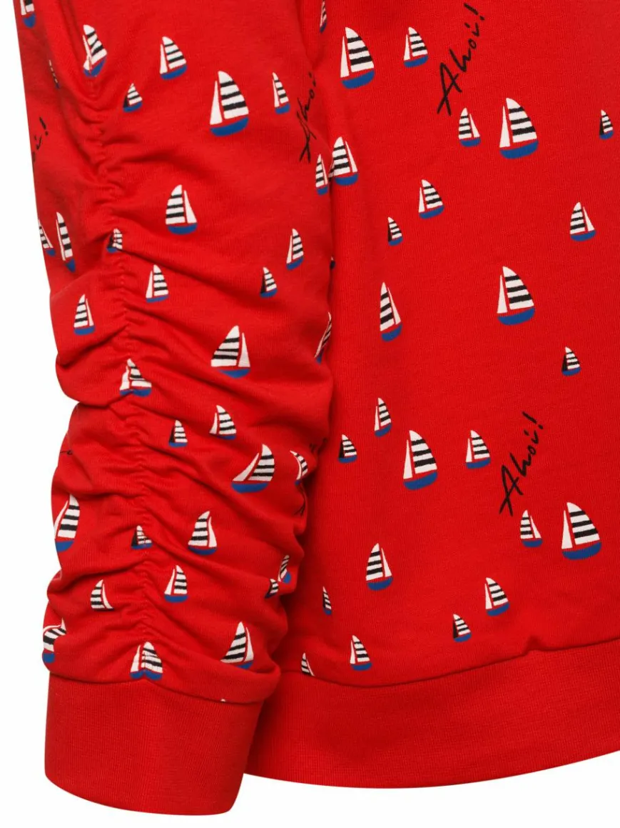 Franco Callegari Sweatshirts & Sweatjacken*Damen Sweatshirt rot weiß gemustert