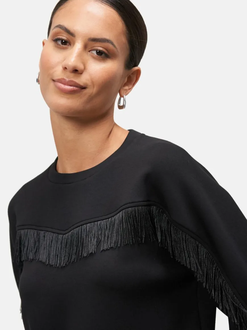 zero Sweatshirts & Sweatjacken|Pullover & Strickjacken*Damen Sweatshirt schwarz uni