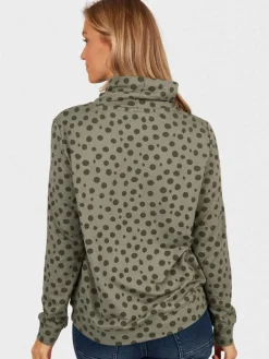 Navigazione Sweatshirts & Sweatjacken*Damen Sweatshirt grau gepunktet