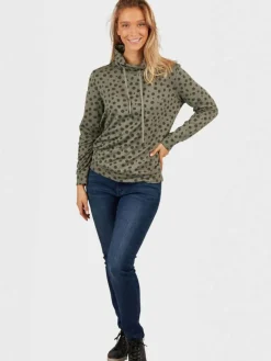 Navigazione Sweatshirts & Sweatjacken*Damen Sweatshirt grau gepunktet