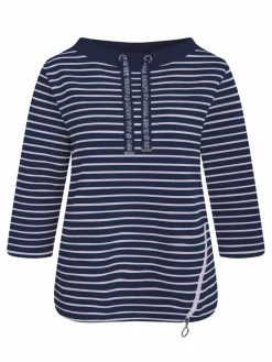 Navigazione Sweatshirts & Sweatjacken*Damen Sweatshirt blau gestreift