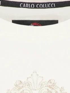 Carlo Colucci Sweatshirts & Sweatjacken*Damen Sweatshirt - De Bacco weiß gemustert