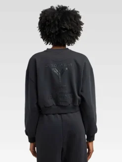 Carlo Colucci Sweatshirts & Sweatjacken*Damen Sweatshirt - Durante schwarz gemustert