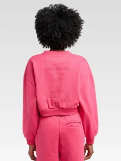 Carlo Colucci Sweatshirts & Sweatjacken*Damen Sweatshirt - Durante pink gemustert