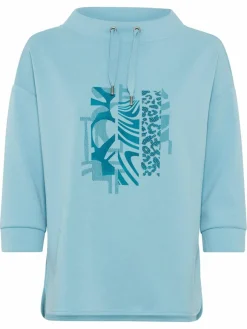 Olsen Sweatshirts & Sweatjacken*Damen Sweatshirt - Cora türkis bedruckt