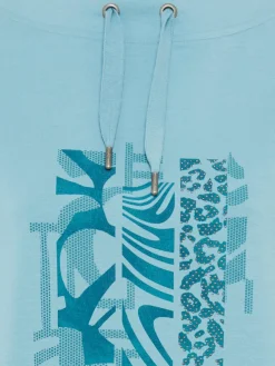 Olsen Sweatshirts & Sweatjacken*Damen Sweatshirt - Cora türkis bedruckt