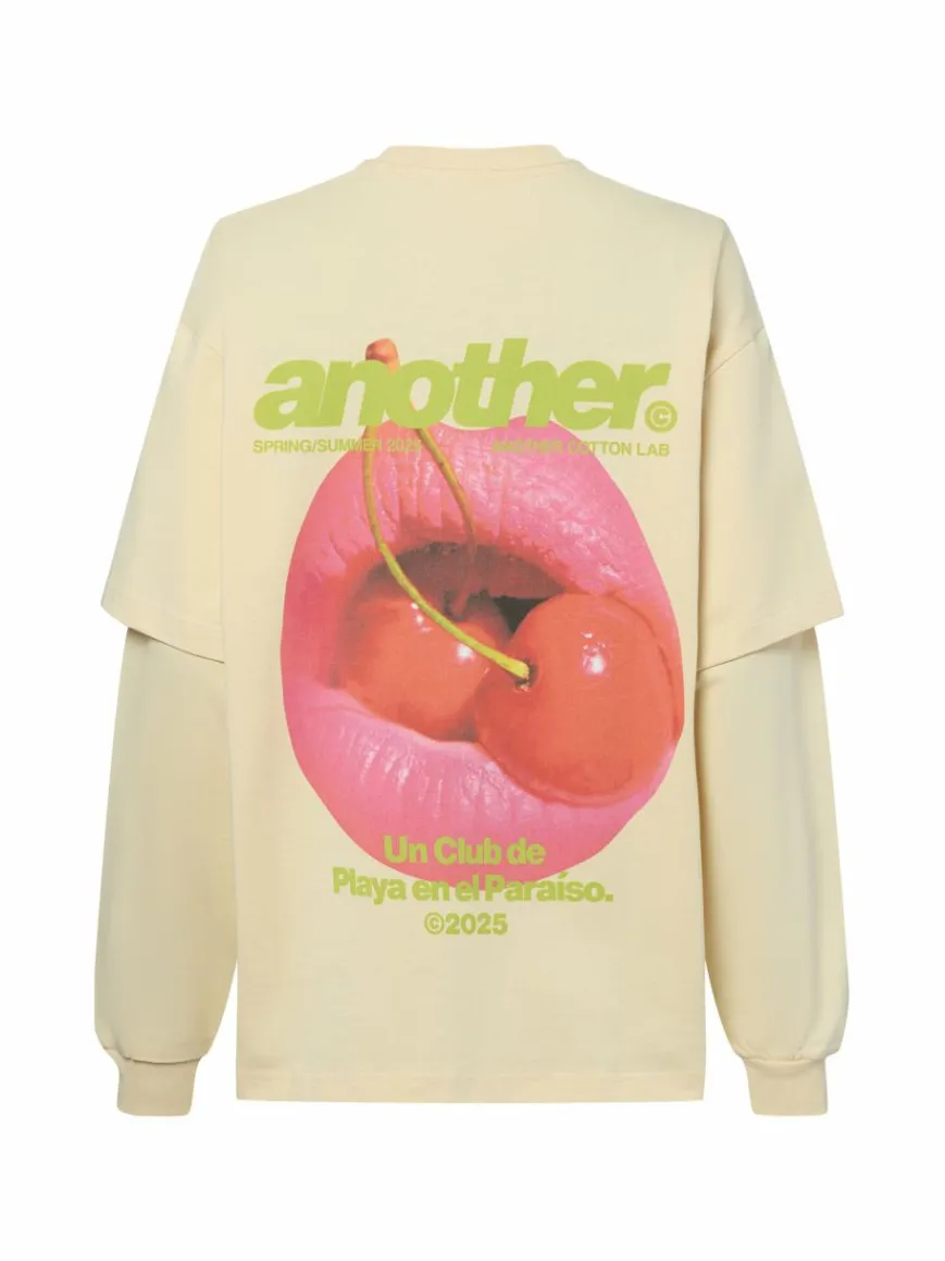 Another Cotton Lab Sweatshirts & Sweatjacken*Damen Sweatshirt - El Paraiso aprikot kiwi bedruckt