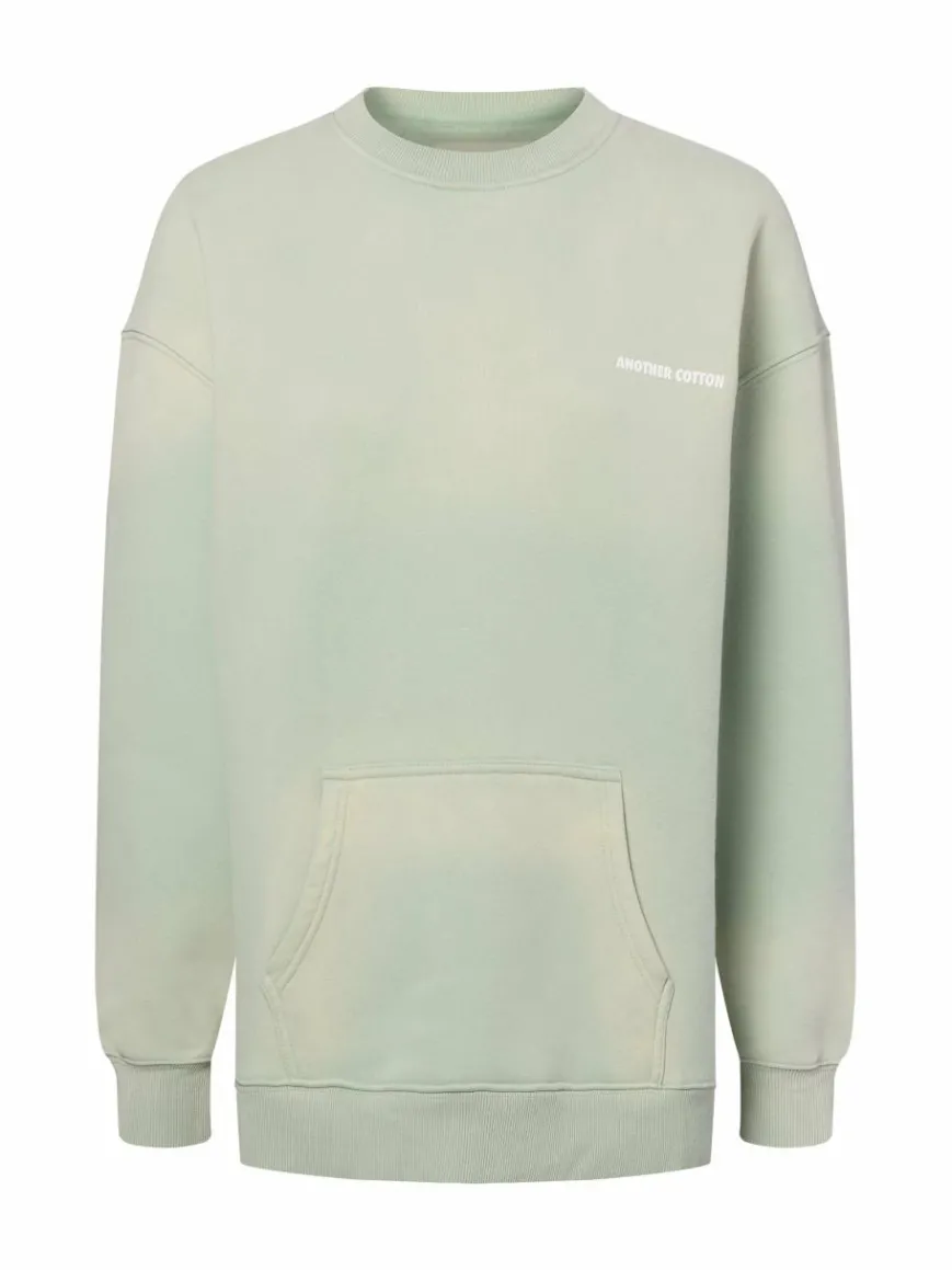 Another Cotton Lab Sweatshirts & Sweatjacken*Damen Sweatshirt - Matcha lind weiß bedruckt