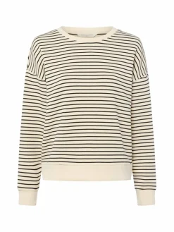 Msch Copenhagen Sweatshirts & Sweatjacken*Damen Sweatshirt - MSCHIma ecru schwarz gestreift