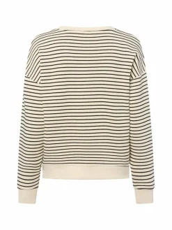 Msch Copenhagen Sweatshirts & Sweatjacken*Damen Sweatshirt - MSCHIma ecru schwarz gestreift