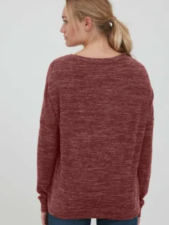 OXMO Sweatshirts & Sweatjacken*Damen Sweatshirt - OXBenta rot meliert