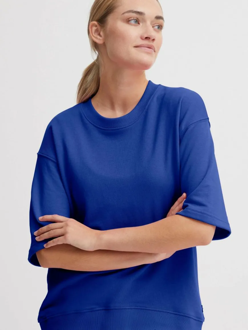 OXMO Sweatshirts & Sweatjacken*Damen Sweatshirt - OXSafina blau uni