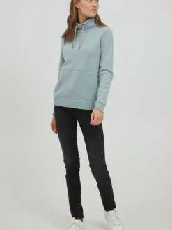 OXMO Sweatshirts & Sweatjacken*Damen Sweatshirt - OXVimpa blau uni