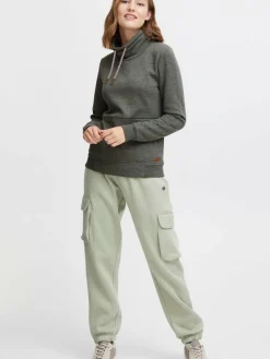 OXMO Sweatshirts & Sweatjacken*Damen Sweatshirt - OXVimpa oliv uni