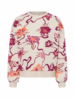 Ragwear Sweatshirts & Sweatjacken*Damen Sweatshirt - Wuss beige lila gemustert