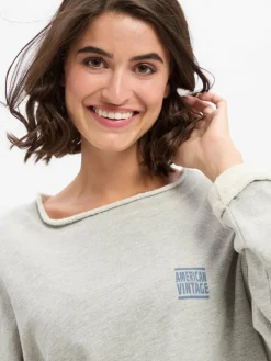 american vintage Sweatshirts & Sweatjacken*Damen Sweatshirt - Zofbay hellgrau meliert