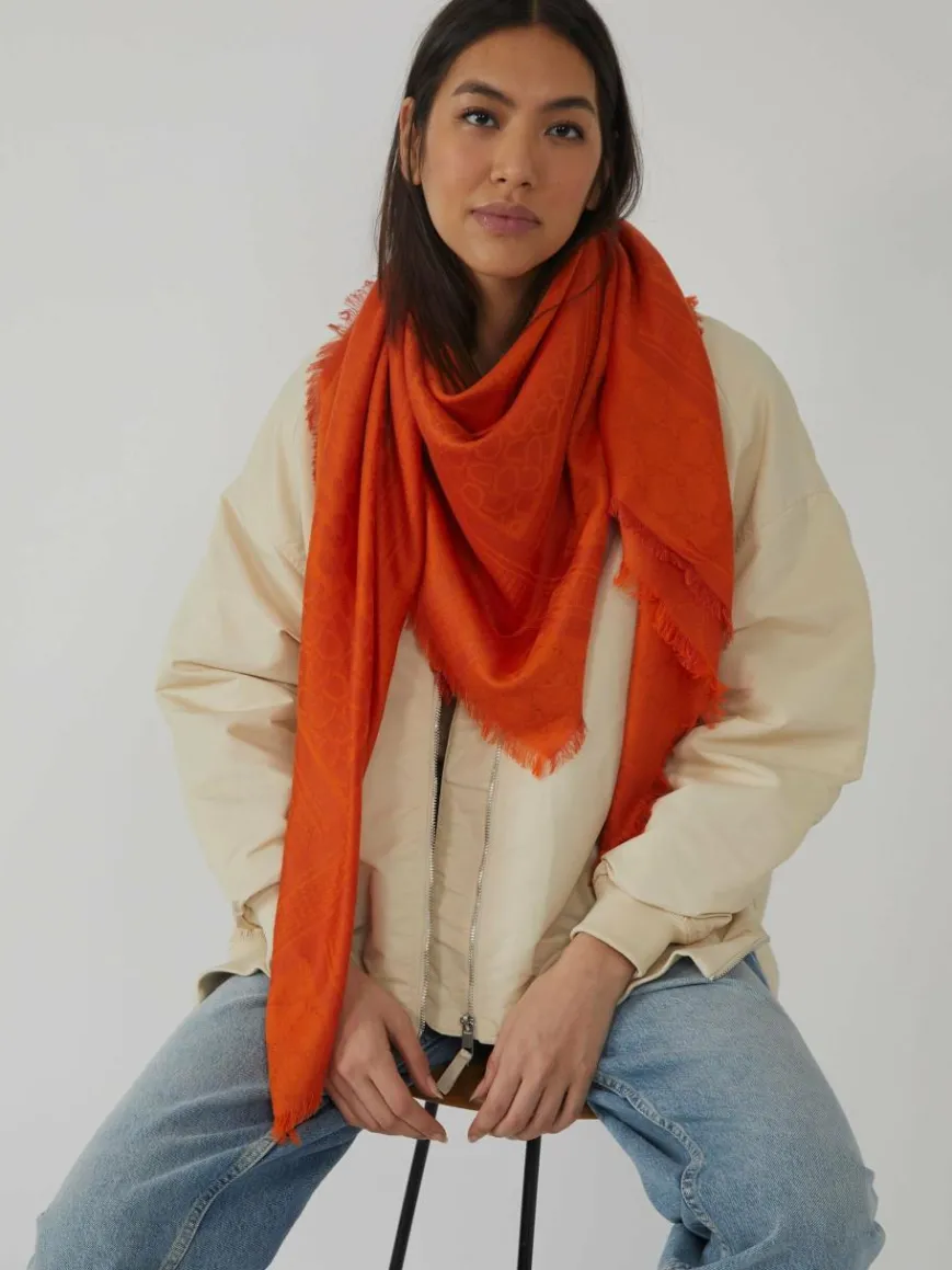 Codello Schals & Tücher*Damen Tücher - "HAPPY FOLK" orange bedruckt