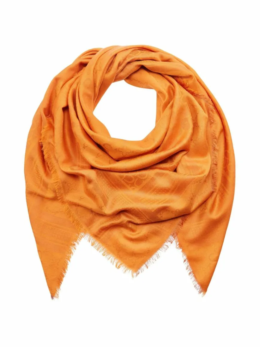 Codello Schals & Tücher*Damen Tücher - "HAPPY FOLK" orange bedruckt