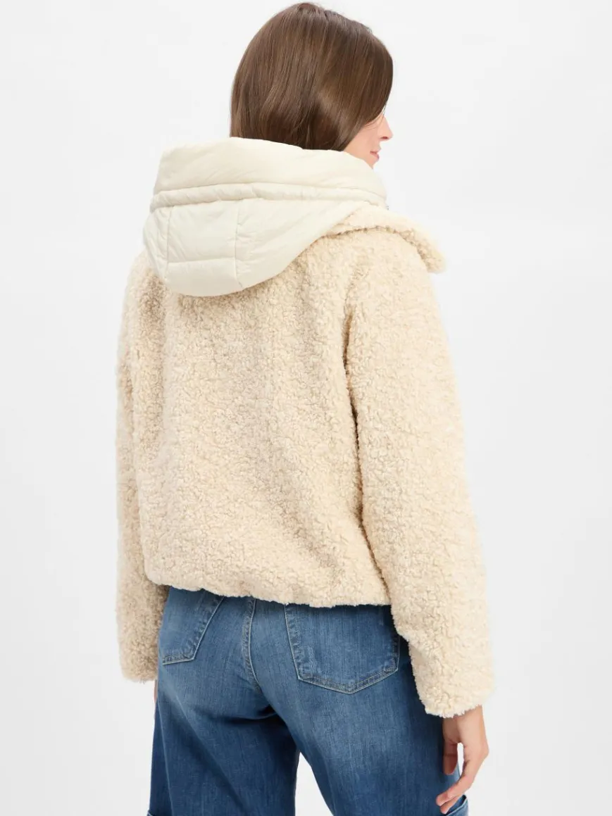 Amber & June Jacken & Westen*Damen Teddyfell-Jacke ecru uni