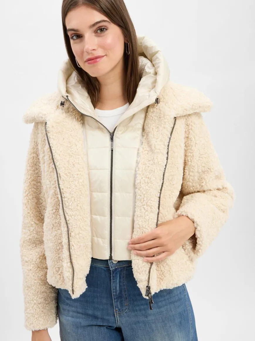 Amber & June Jacken & Westen*Damen Teddyfell-Jacke ecru uni