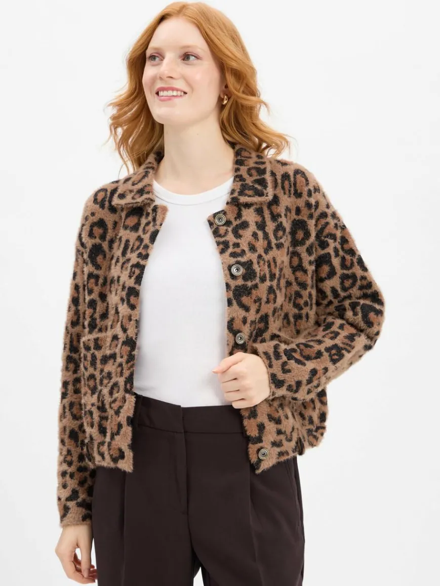 Rino & Pelle Jacken & Westen*Damen Teddyfell-Jacke - Bubbly braun schwarz gemustert