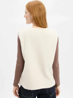 Marie Lund Collection Jacken & Westen*Damen Teddyfell-Weste ecru uni